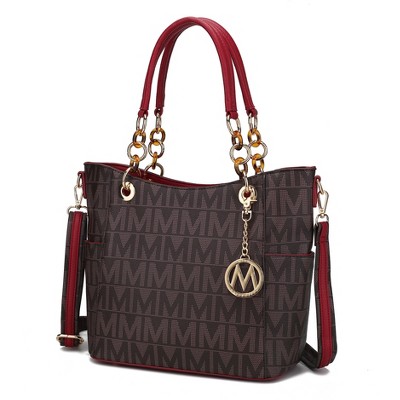 MKF Collection Kissaten Milan “M” Signature Tote Faux Leather Shoulder Bag for Women by Mia K