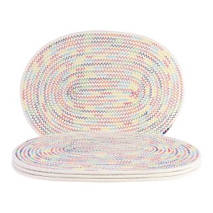 REGALWOVEN Farmhouse Cotton Rope Wipe Clean Placemats 4 Pcs - 1 of 4