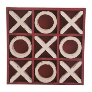 Transpac Wood 13.25" White Spring Tic Tac Toe Game Home Decor - 1 of 3