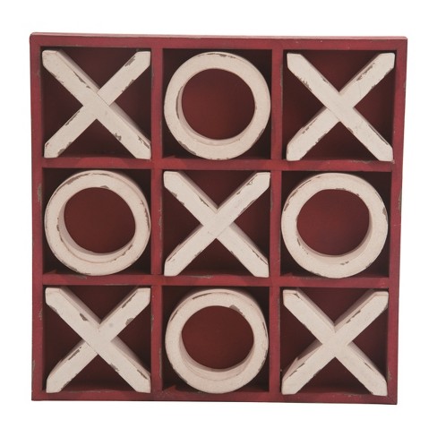 Transpac Wood 13.25" White Spring Tic Tac Toe Game Home Decor - image 1 of 3