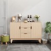 Fluted Sideboard Buffet Cabinet, Kitchen 47.2in Large Buffet Storage Cabinet Coffee Bar Cupboard 3 Drawers 2 Doors - 3 of 4
