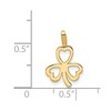 Black Bow Jewelry 14k Yellow Gold Open Heart Leaf Clover Pendant, 10mm (3/8 inch) - 4 of 4
