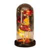 Colored Roses Ornaments 3 Flowers Glass-covered Gold-leaf Artifical Roses Luminous Led Creative Valentine Day Gifts - 2 of 4