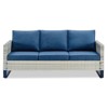 POCASSY 74.4" Outdoor Wicker Couch with Metal Armrest, 3-Seater Couch with Square Armrest Patio Furniture Sofa for Porch Balcony - 3 of 4