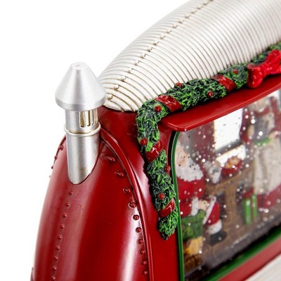 TopComfy Decorative Object Christmas Camper With Mr and Mrs Santa for Holiday Table Decor, Red, 11.3"*4.4"*8"