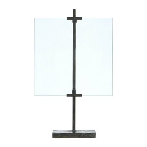 10"x10" Adjustable Metal Stand & Glass Floating Frame: Vertical, Tabletop - Storied Home - 1 of 4
