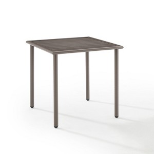 Cali Bay Outdoor Metal Side Table - Light Brown - Crosley: UV & Weather-Resistant, Coastal Style Patio End Table - 1 of 4
