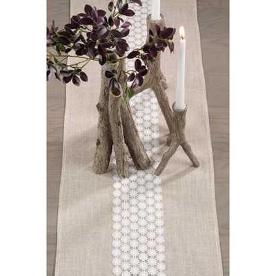 Natural Beige Lace Daisy Floral Table Runner