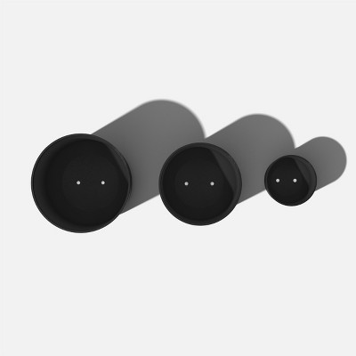 Veradek Mason Series Black Plastic-Stone Planter Set