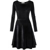 Coolmee Women's Velvet Cocktail Dress Winter Christmas Holiday Dress Long Sleeves Party Formal Dress - 2 of 4