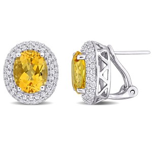 EVERLY JEWELRY | Sterling Silver 7 4/5 CT TGW Citrine White Topaz Fashion Post Earrings - 1 of 4