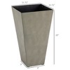 Naysaye 3PCS Outdoor Planters, 28" Tall Large Taper Planters with Drainage Holes and Plug, Flower Pots for Patio, Gray, 15.75"*15.75"*28" - 3 of 4