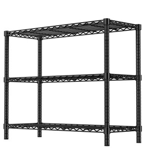 VYNXARIA 36" 3-Tier Heavy-Duty Black Wire Shelf - 350 lbs Capacity, Rust-Resistant Storage Rack for Kitchen, Laundry, and Garage - 1 of 4