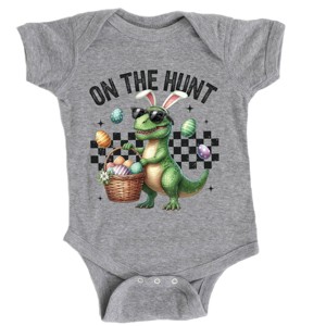 The Juniper Shop On The Hunt Dino Baby Short Sleeve Bodysuit - 1 of 4