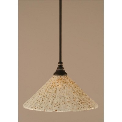 Toltec Lighting Any 1 - Light Pendant in  Dark Granite with 12" Gold Ice Shade