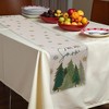Unique Bargains Christmas Table Runner Gold Tone-Trimmed Christmas Tree Linen 72"x13" 1 Pc - 2 of 4