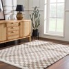 Hauteloom Kieu Taupe Checkered Shag Rug - 4 of 4