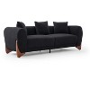 Mid Century Modern Sofa with Lamb Wool Fabric, Upholstered Living Room Sofa with Waist Cushion, Reading Sofa for Bedroom Sunroom - 2 of 4