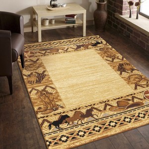 Beige 7 ft. 10 in. x 10 ft. 3 in. Southwest Area Rug ¨C Large Durable 100% Polypropylene Rug for Living Room, Bedroom & Dining Room - Nertpow - 1 of 4