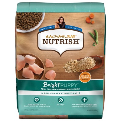 Photo 1 of *TAPED BAG** BB-SEP/29/2025** Rachael Ray Nutrish Real Chicken & Brown Rice Recipe Bright Puppy Super Premium Dry Dog Food