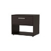 Vynxaria Stained Walnut 1-Drawer Nightstand, Spacious Open Shelf, Sleek Rectangular Design, Timeless Elegance - 4 of 4