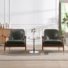 Christopher Knight Home Freja Modern Faux Leather and Wood Accent Chair (Set of 2) - 2 of 4