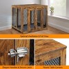 Munora Large Dog Crate Furniture with Tray, Indoor Wooden Kennel Pet House, Modern Decorative End Side Table Nightstand, Rustic Brown - 4 of 4