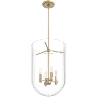 Alturas Gold Bell-Shaped Clear Glass Nickel Pendant Light