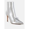 Capper Bow Detail Metallic High Ankle Boots Women - 3 of 4