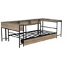 Sapphtopaz Corner Bed Frame with Bookcase & 2 Underbed Drawers, Modern Daybed for Small Bedrooms, Teens & Young Adults - 3 of 4