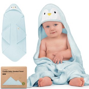KeaBabies Cuddle Baby Hooded Towel, Organic Baby Bath Towel, Hooded Baby Towels, Baby Beach Towel for Newborn, Kids - 1 of 4