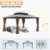 Durable Double-Roof Outdoor Gazebo with UV-Resistant Polycarbonate Top, Mosquito Netting, and Sturdy Aluminum Frame for All-Weather Use-Coolbibila - 4 of 4