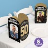 Big Dot of Happiness 50th Birthday Photo Holder Centerpieces, 4x6 Picture Display Box, Black & Gold Table Decoration for Adult Birthday Decor, 8 Count - 2 of 4