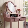 YONWAY Makeup Vanity Table and Stool Set with Adjustable Mirror and Three Storage Drawers for Bedroom,Ideal for Jewelry and Cosmetics Storage - 2 of 4
