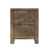 Farmhouse Wooden Nightstand Set of 2 with Retro Design, Wood Side Table with Storage Cabinet for Bedroom, Antique Walnut - 4 of 4