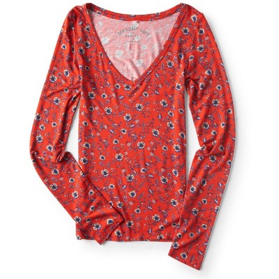 Aeropostale Womens Seriously Soft Long Sleeve Basic T-Shirt