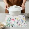 REGALWOVEN Farmhouse Placemats Set of 6 Linen Placemats for Dining Table Decor Indoor Outdoor Washable Floral Kitchen Table Mat - 4 of 4