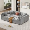 Buenhomino Sectional Sleeper Sofa, 6 Seaters Modular Sleeper Sofa Couch Bed, Convertible Sofas with Ottoman, Modular Sectional Couches for Living Room - 2 of 4