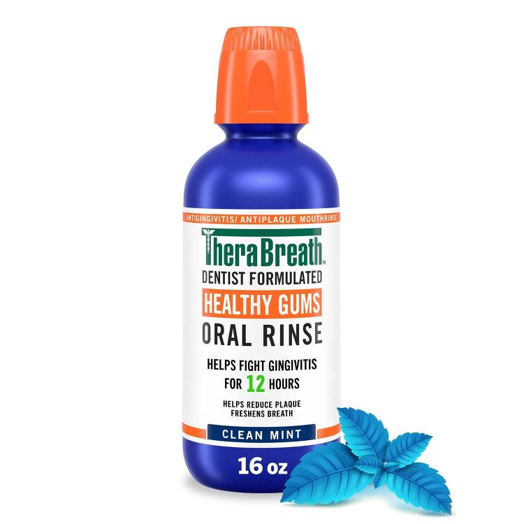 TheraBreath Healthy Gums Mouthwash Antigingivitis - Clean Mint, 1 of 10
