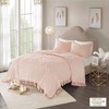 Sapphtopaz Full/Queen Sheet Set, Tufted Cotton Chenille Medallion Fringe Coverlet Mini Set, Boho Shabby Chic/Fringe Hem - Bedding with Shams - 4 of 4