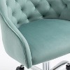 Velvet Desk Chair, Swivel Home Office Chair with Wheels and Gold Metal Base – The Pop Home - 4 of 4