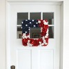 18" American Flag Themed Wood Curl Square Shaped Floral Wreath - National Tree Company - 2 of 3