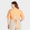Women's Tie Back Short Sleeve Cropped T-Shirt - Universal Thread™ - image 2 of 3