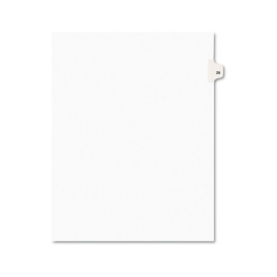 Avery-Style Legal Exhibit Side Tab Divider Title: 29 Letter White 25/Pack 01029