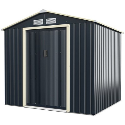 Costway Outdoor Tool Storage Shed Large Utility Storage House w/ Sliding Door