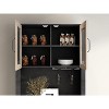 SAINTCY Wine Cabinet Bar Liquor, Kitchen Hutch Cabinet for Dining Room,Farmhouse Sliding Barn Door with Racks for Home, Living Room, Entryway - 4 of 4