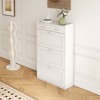 TIRAMISUBEST White Solid Wood Shoe Cabinet with 3 Flip Layers & Drawers, Entryway Storage for Daily Essentials - 4 of 4