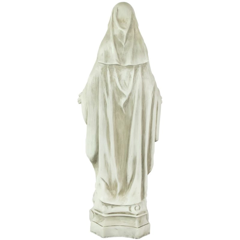 Northlight 28" Standing Religious Virgin Mary Outdoor Patio Garden Statue - Ivory, 5 of 6