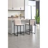Ivory Counter Height Bar Stools Set of 2, Upholstered Linen Bar Stools - 2 of 4