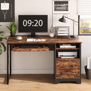 Bestier 48'' Computer Desk with Keyboard Tray & Drawer, Executive Desk with Open Shelves, Home Office Desk for Small Places & Bedroom - 1 of 4